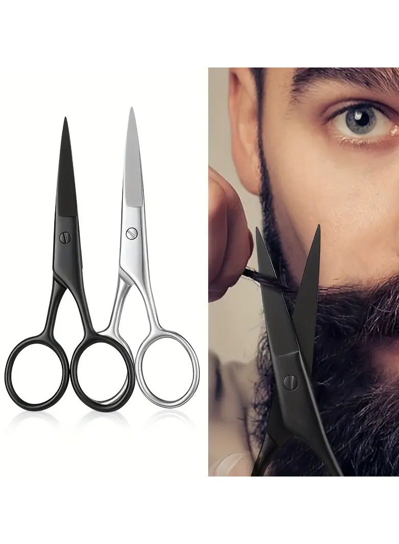 روزينو مقص مستقيم من الفولاذ المقاوم للصدأ عالي الدقة لإزالة شعر الوجه وتقليم الأذن والأنف والحاجبين-أداة الاستمالة الأساسية - Image 4