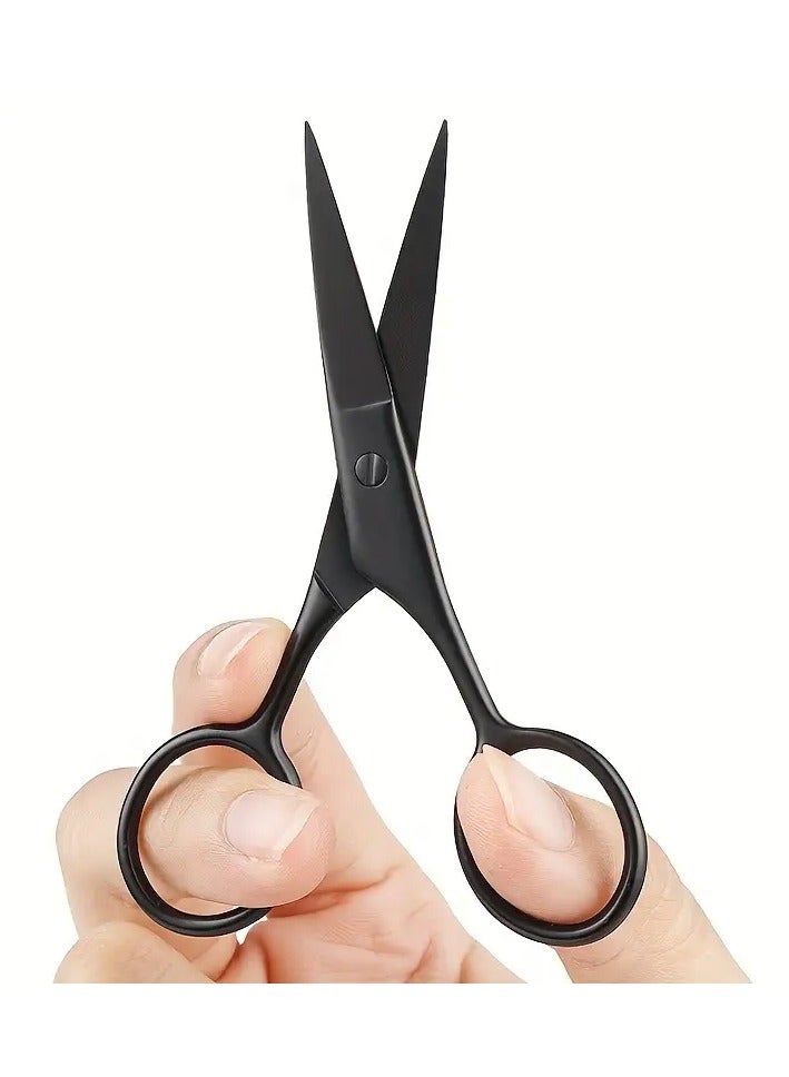 روزينو مقص مستقيم من الفولاذ المقاوم للصدأ عالي الدقة لإزالة شعر الوجه وتقليم الأذن والأنف والحاجبين-أداة الاستمالة الأساسية - Image 5