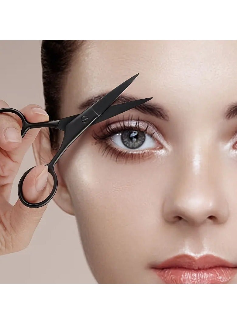 روزينو مقص مستقيم من الفولاذ المقاوم للصدأ عالي الدقة لإزالة شعر الوجه وتقليم الأذن والأنف والحاجبين-أداة الاستمالة الأساسية - Image 3