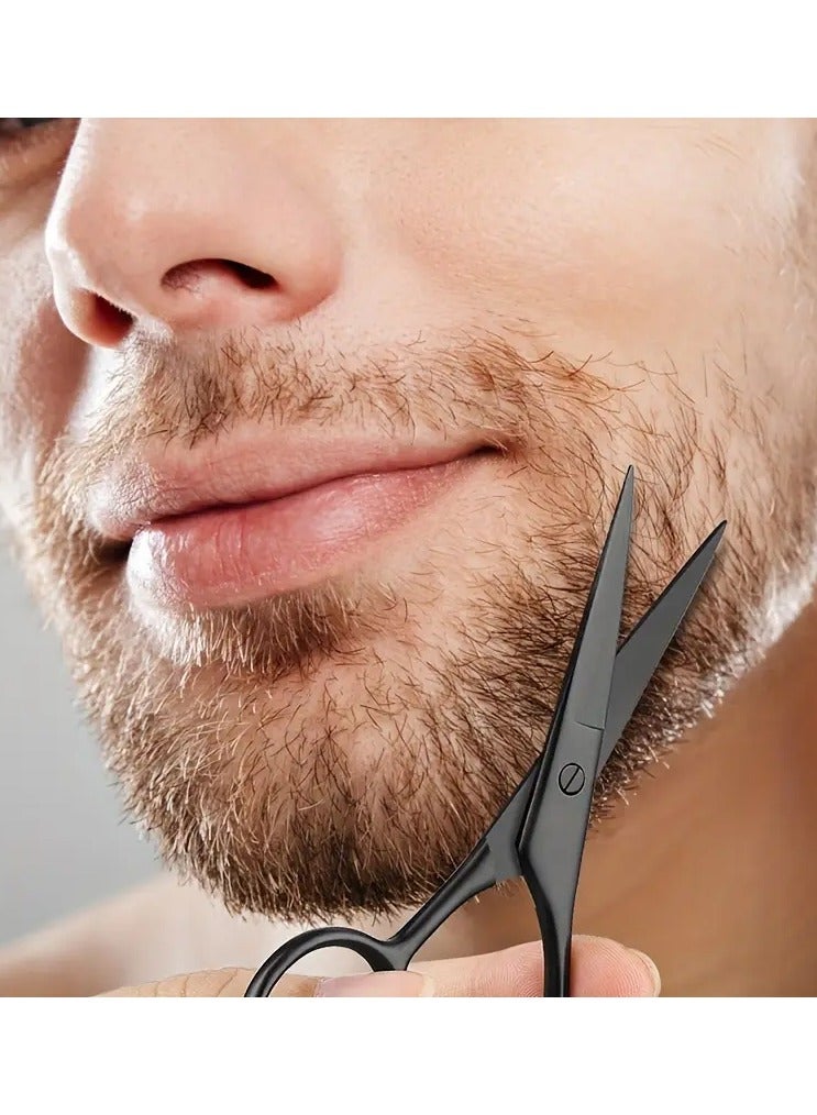 روزينو مقص مستقيم من الفولاذ المقاوم للصدأ عالي الدقة لإزالة شعر الوجه وتقليم الأذن والأنف والحاجبين-أداة الاستمالة الأساسية - Image 1