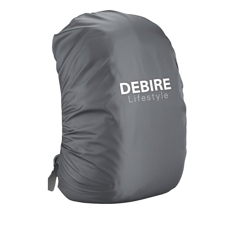 Debire Waterproof Nylon Backpack Rain & Dust Cover for 35L-50L Bags | Travel, Trekking, Hiking Bag Cover with Carry Pouch | Adjustable School & Luggage Cover – Grey (1 Pc) - Image 1