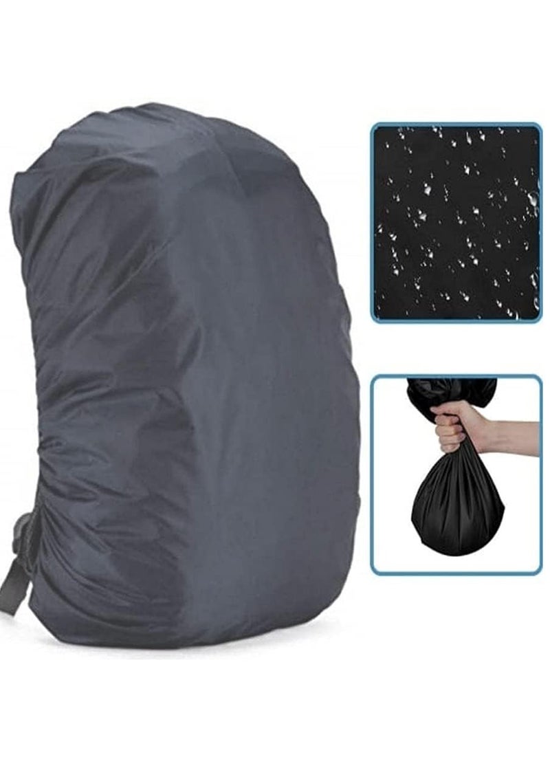 Debire Waterproof Nylon Backpack Rain & Dust Cover for 35L-50L Bags | Travel, Trekking, Hiking Bag Cover with Carry Pouch | Adjustable School & Luggage Cover – Grey (1 Pc) - Image 4