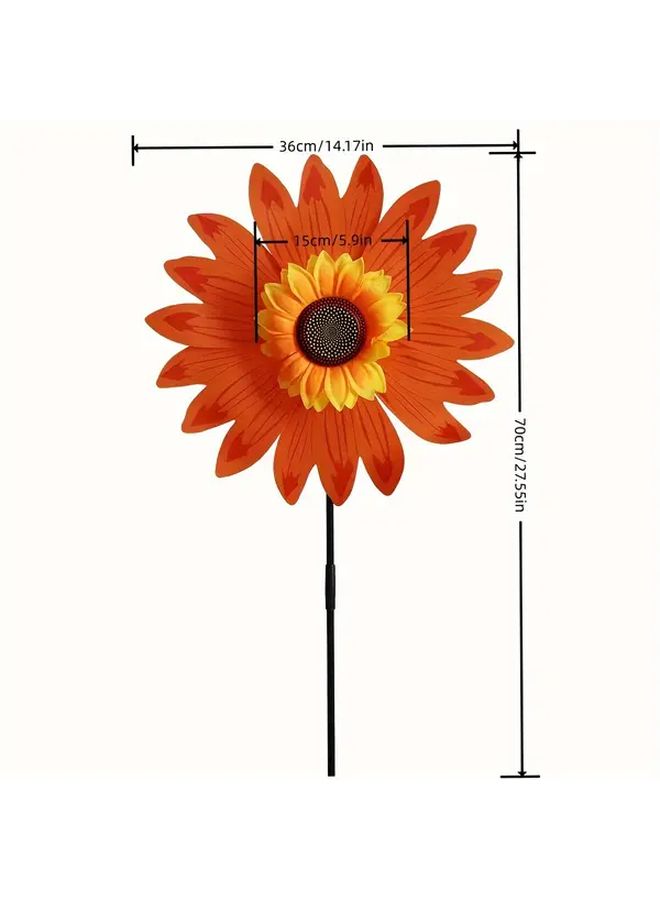 Purple Sunflower Windmill Handheld Toy Garden Yard Decor Orange Red Blue Yellow - Image 2