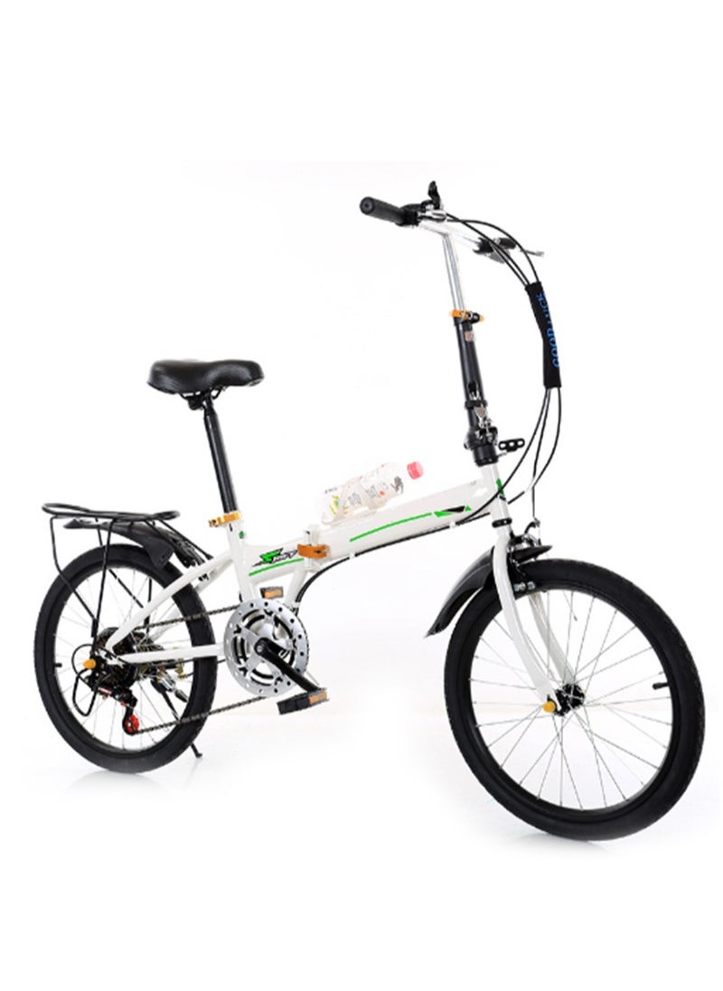 ETG 20 Inch Foldable Bike 20 Inch, Adult Portable City Bicycle, Carbon Steel Bicycle Folding Bicycle, Folding Bike for Men Women Students and Urban Commuters  - Image 1