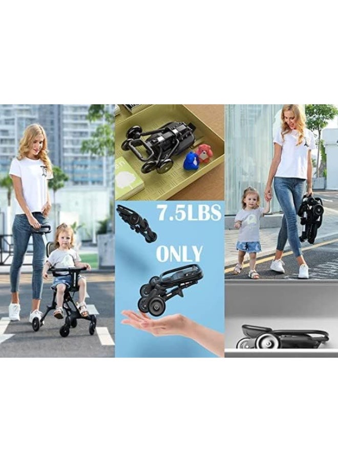 Pocket Stroller for Travel Stroller for Airplane- Portable Compact Airport Stroller - Small Stroller for Toddler Travel - All Terrain Stroller for Toddler Stroller for Upto 65 Lbs., black - Image 3