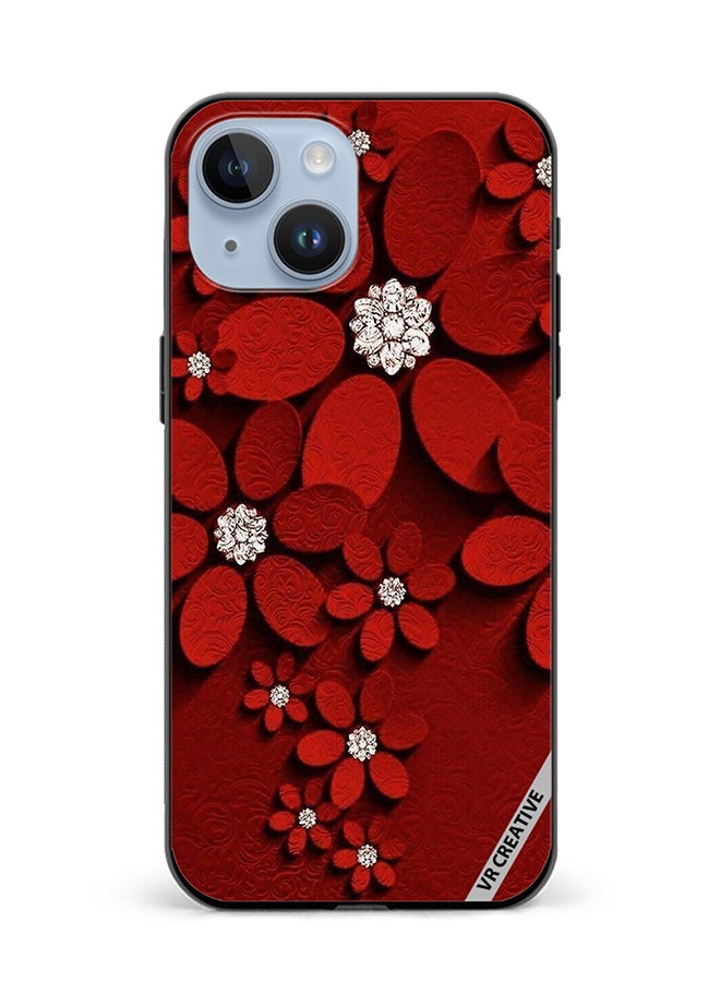 VR CREATIVE Protective Case Cover For Apple iPhone 15 Plus Flower Design Multicolour - Image 1