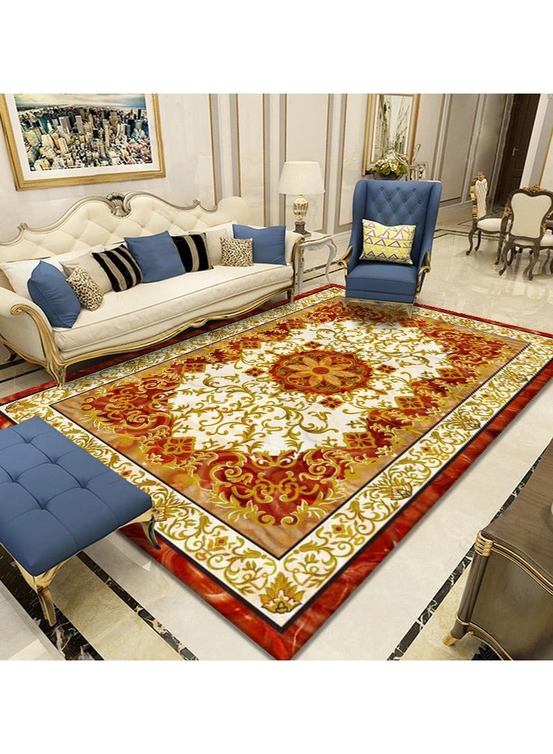 Loquat Squality Polyester Fiber Rectangular Machine Washable Carpet