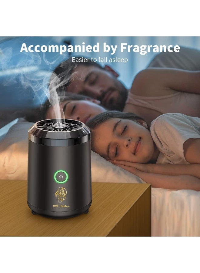 ECVV Mini Electric Incense Bukhoor Burner Aroma Diffuser Usb Rechargeable for Home, Car, Desert Camping & Travel Great gift Black - Image 1