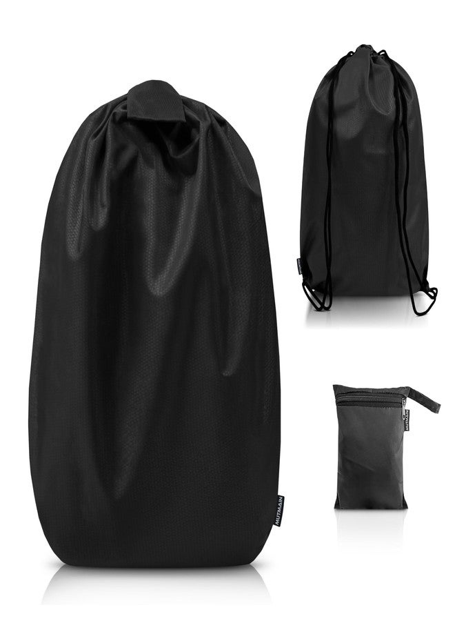 MUTMAIN Full Bag Cover Waterproof rain Cover for Backpack 20L to 50L with Storage Pouch, Drawstring Bag Design, All Side Covered Bags for School, Laptop, Travel and Camera with Shoulder Strap (Black) - Image 1