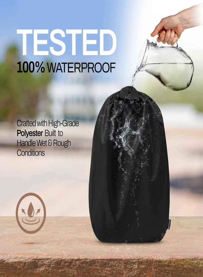 MUTMAIN Full Bag Cover Waterproof rain Cover for Backpack 20L to 50L with Storage Pouch, Drawstring Bag Design, All Side Covered Bags for School, Laptop, Travel and Camera with Shoulder Strap (Black) - Image 5