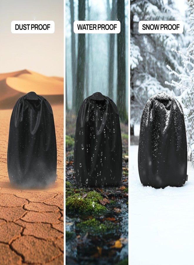 MUTMAIN Full Bag Cover Waterproof rain Cover for Backpack 20L to 50L with Storage Pouch, Drawstring Bag Design, All Side Covered Bags for School, Laptop, Travel and Camera with Shoulder Strap (Black) - Image 3