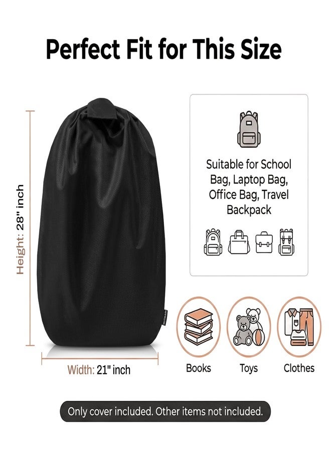 MUTMAIN Full Bag Cover Waterproof rain Cover for Backpack 20L to 50L with Storage Pouch, Drawstring Bag Design, All Side Covered Bags for School, Laptop, Travel and Camera with Shoulder Strap (Black) - Image 2