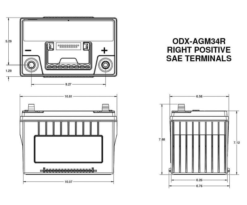 Odyssey Battery ODX-AGM34R Extreme Series AGM Battery - Image 2