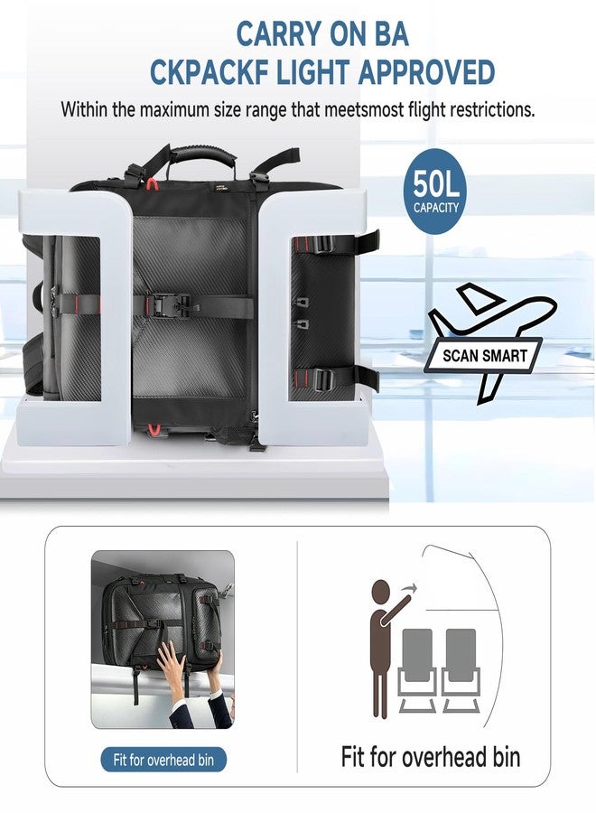 SWICKY Carry on Travel Backpack, 40L-50L Laptop Backpack with Shoes Compartment USB Charging Port, Flight Approved Convertible Large Duffle Luggage Bag Backpack Fit 17.3 Inch Laptops for Men Women - Image 5