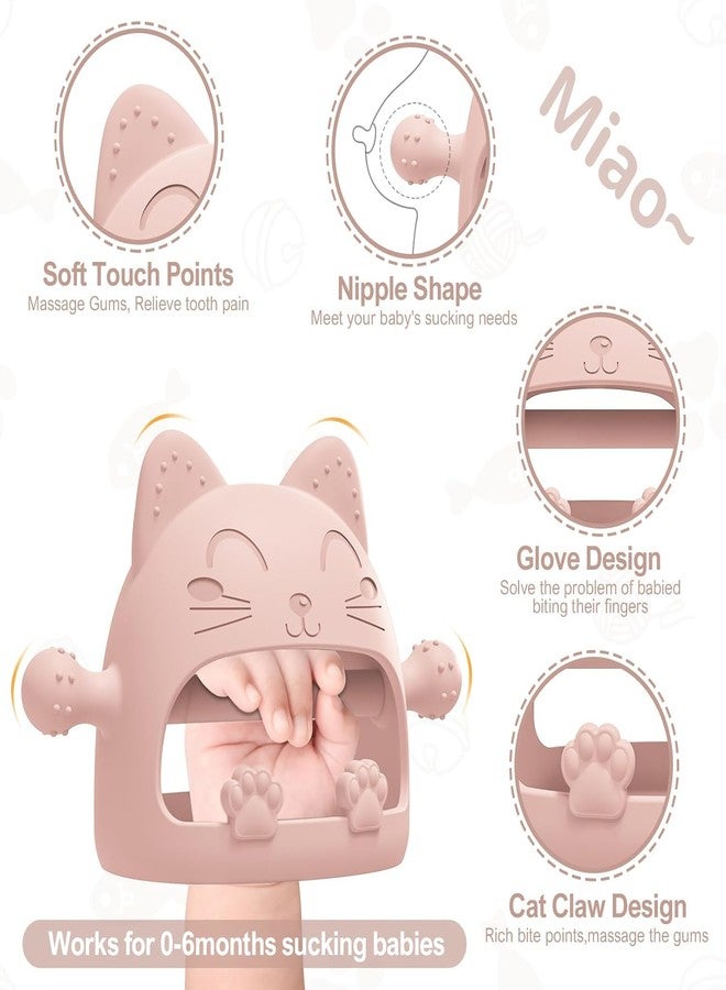 Onomie Baby Teething Toys for Babies 0-6 Months-Baby Teether,Anti-Drop Silicone Mitten Teething Toy for Soothing Sore Gums,Teething Pacifier,Baby Toys 6 to 12 Months-Ideal Baby Travel Essentials for Moms (pink) - Image 2