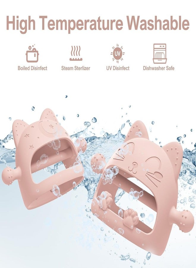 Onomie Baby Teething Toys for Babies 0-6 Months-Baby Teether,Anti-Drop Silicone Mitten Teething Toy for Soothing Sore Gums,Teething Pacifier,Baby Toys 6 to 12 Months-Ideal Baby Travel Essentials for Moms (pink) - Image 4