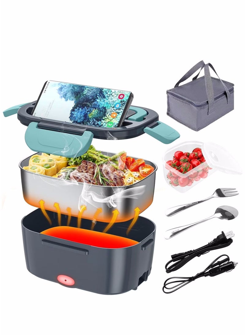 XiuWoo Electric Lunch Box Food Warmer Heater Removable Stainless Steel Container Portable Microwave for Car Truck Office Home Camping Picnic  - Image 1