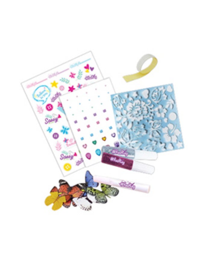 Hashtag Mini Canvas Art Kit for Kids – Paint & Decorate with Acrylic Colors, Easel, Stencils, Stickers & Glitter (33-Piece Set, Age 6+) - Image 5