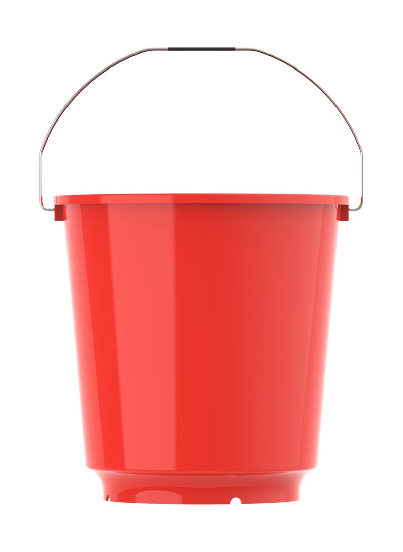 Cosmoplast 26L Round Plastic Bucket with Steel Handle (Red)  - Image 2