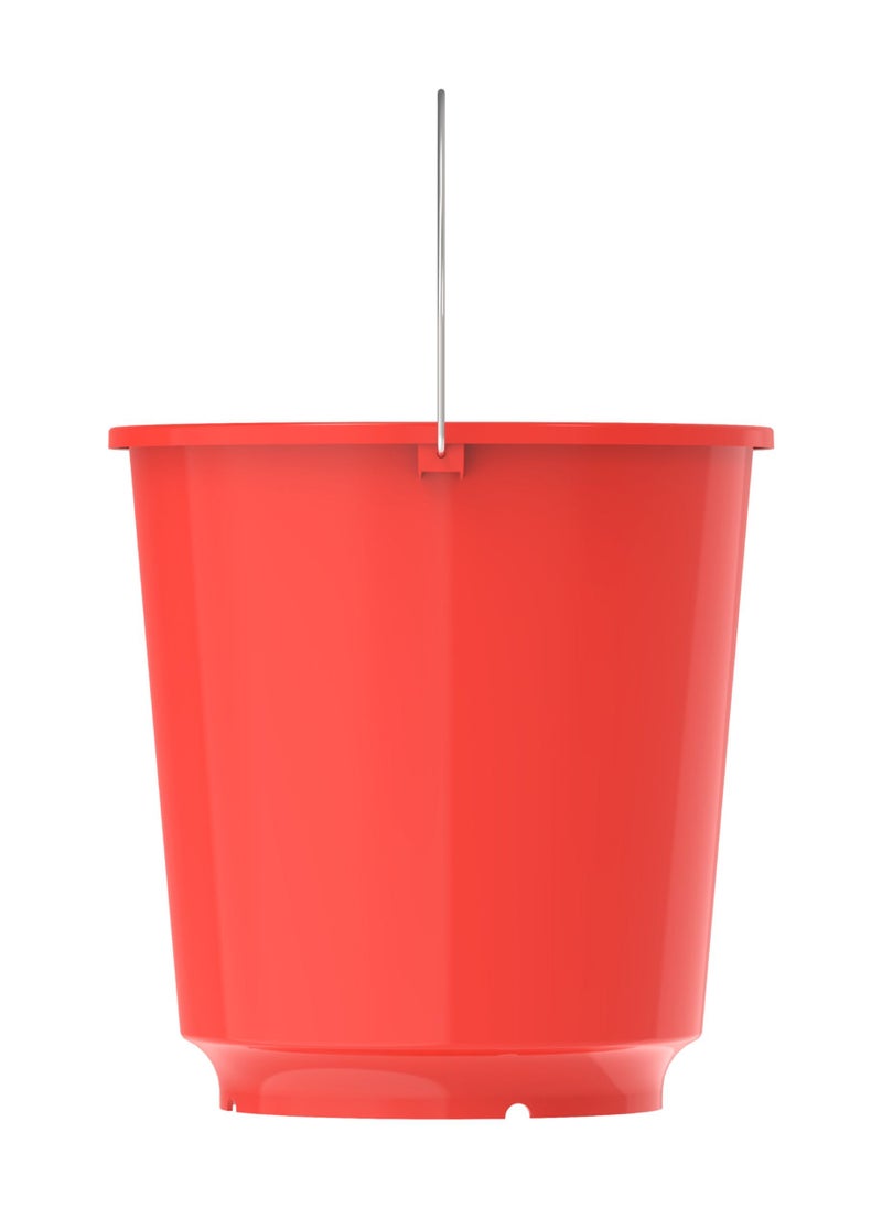 Cosmoplast 26L Round Plastic Bucket with Steel Handle (Red)  - Image 3