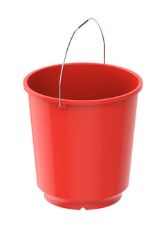 26L Round Plastic Bucket with Steel Handle (Red)