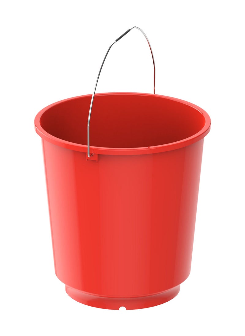 Cosmoplast 26L Round Plastic Bucket with Steel Handle (Red)  - Image 1