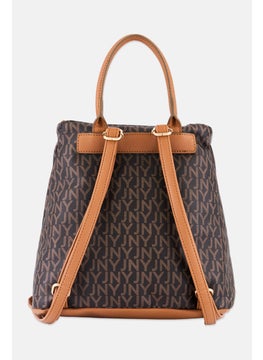 Jones New York Women Brand Logo Backpacks 34 H x 38 L x 16 W cm, Brown Combo  - Image 3