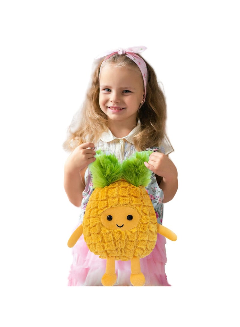 SYOSI Fruit Pineapple Stuffed Animals Plush Toys, Adorable Kids Character Animal Pillows, Super Soft & Washable, Fruit Friends for Play and Snuggles, Perfect for Room Decor, Gifts for Ages 3+ (Yellow) - Image 2
