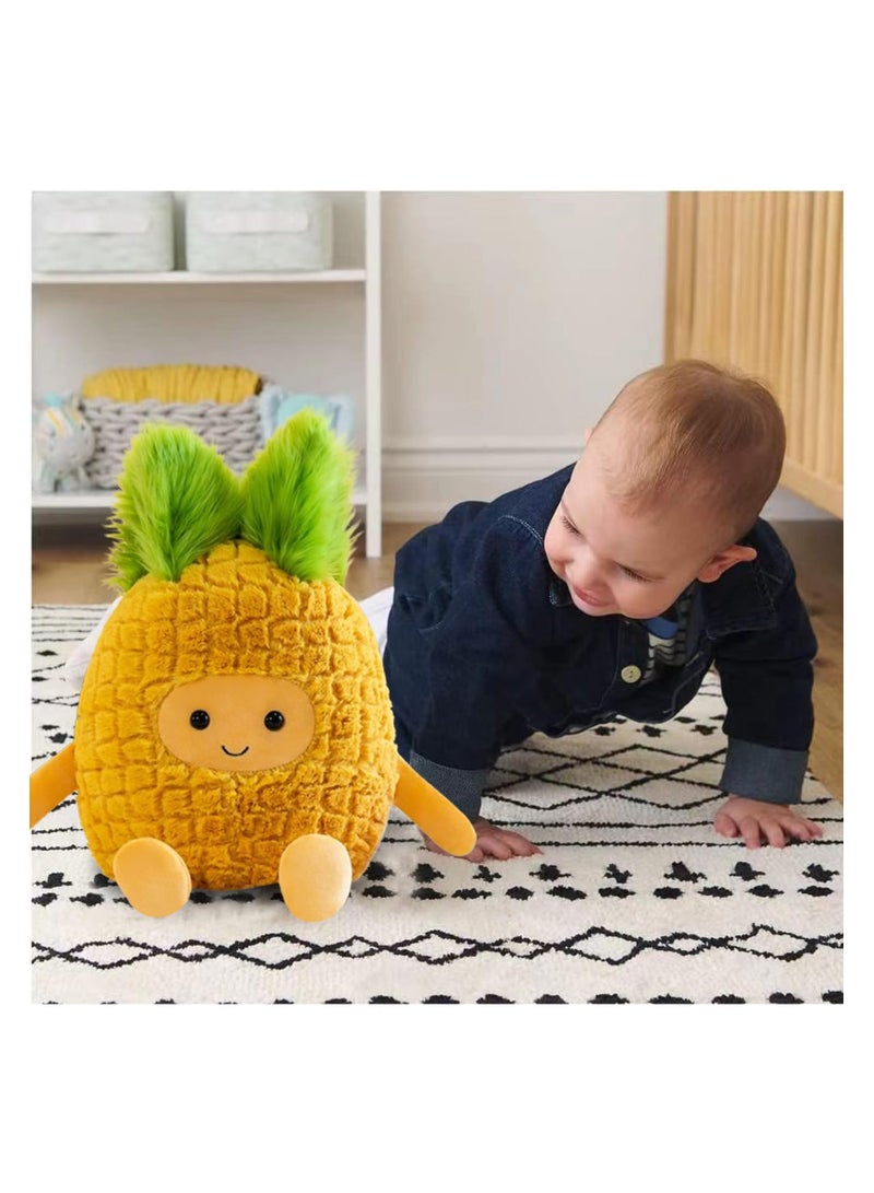 SYOSI Fruit Pineapple Stuffed Animals Plush Toys, Adorable Kids Character Animal Pillows, Super Soft & Washable, Fruit Friends for Play and Snuggles, Perfect for Room Decor, Gifts for Ages 3+ (Yellow) - Image 4