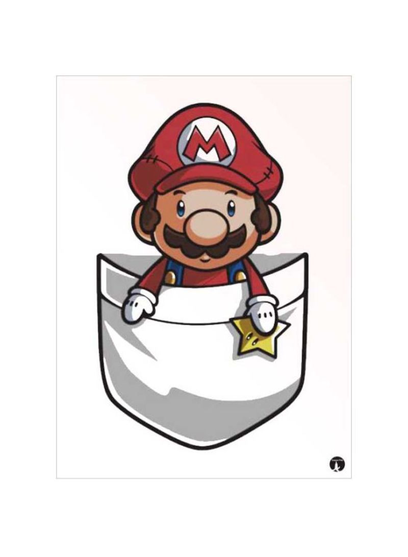 RKN Super Mario Video Game Printed Mousepad Red/Brown/Grey