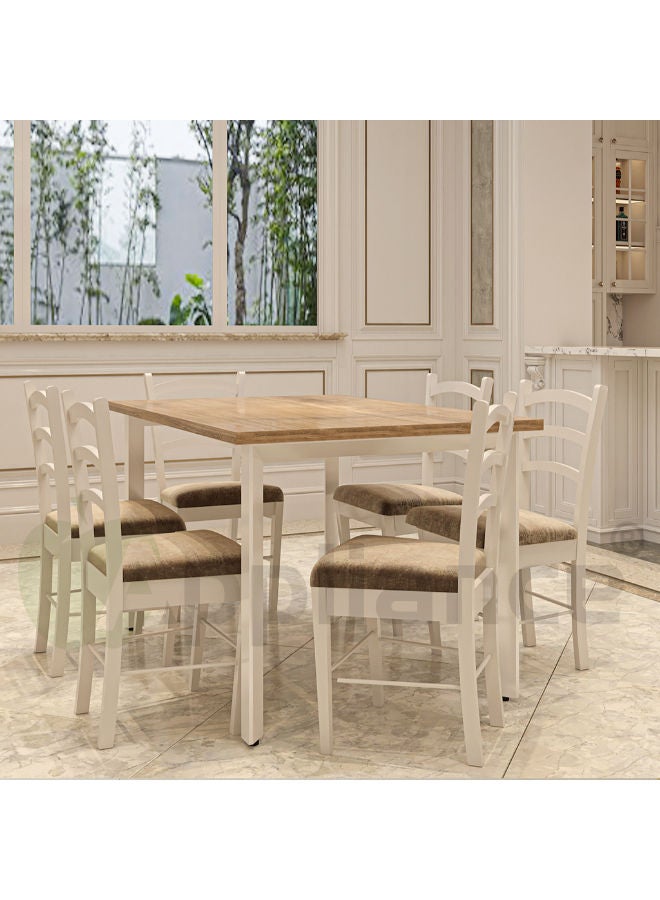 .راحة واسعة: طاولة طعام 130 سم × 80 سم × 75 سم لوجبات لا تُنسى