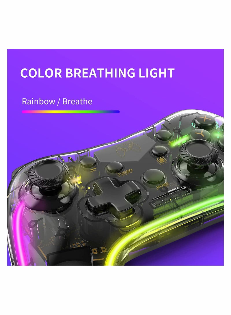 SOLARAE وحدة تحكم Switch Pro، وحدة تحكم لاسلكية متوافقة مع Switch/Switch Lite/Switch OLED وPC سلكي مع ضوء LED، وظيفة Turbo وWake-up - Image 5