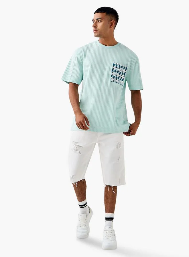 لي كوبر تي شيرت رجالي بنقوش وجيب