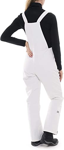 SkiGear Women's Essential Insulated Bib Overalls, White, Large Short - Image 2