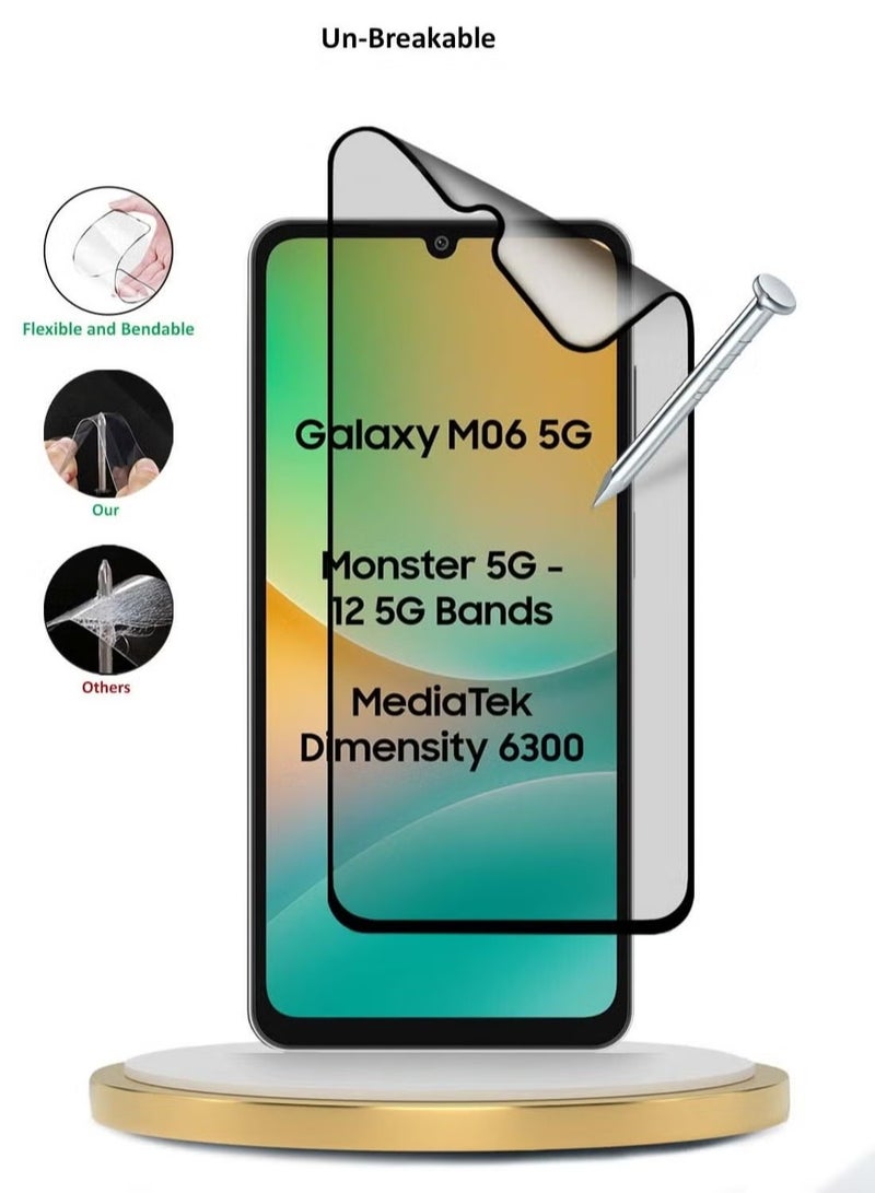 ELTRAZONE Samsung Galaxy M06 5G / Galaxy F06 5G 2025 Full Cover Matte Screen Protector – Premium Nano Ceramic Flexible Film with Full Glue Adhesion, Anti-Glare, Anti-Fingerprint, Edge-to-Edge Protection – Clear/Black - Image 3
