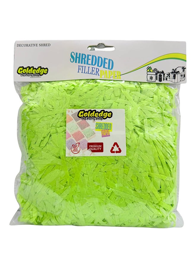 100 Grams of Light Green Shredded Paper Filler for Gift Hampers, Packing, and Crafting - Image 1
