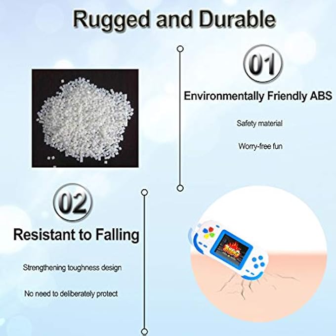 16-BIT HD HANDHELD RETRO GAME CONSOLE, 3.0" LCD SCREEN, 220 CLASSIC GAMES, BLUE, KID'S BIRTHDAY GIFT - Image 5