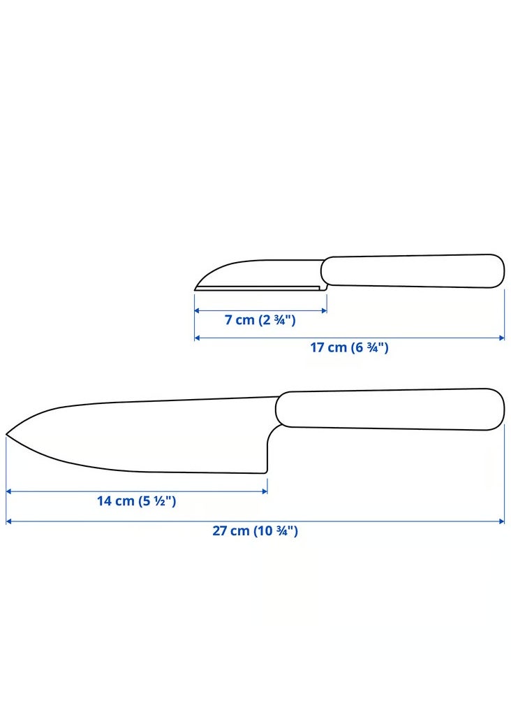 2-piece knife set, grey