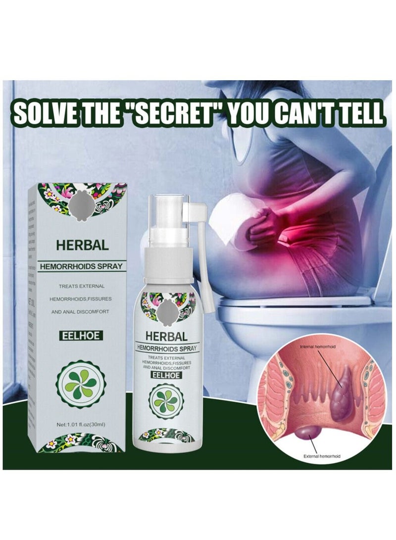 EELHOE Hemorrhoid Healing Spray Hemorrhoid Treatment Natural Herbal Hemorrhoid & Fissure Ointment Fast Relief Hemorrhoid Spray Healing Formula 30ml - Image 5