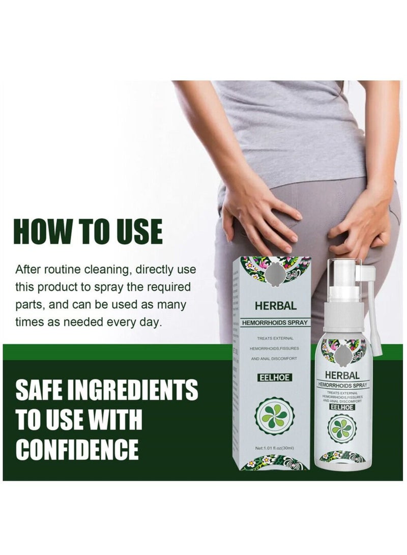 EELHOE Hemorrhoid Healing Spray Hemorrhoid Treatment Natural Herbal Hemorrhoid & Fissure Ointment Fast Relief Hemorrhoid Spray Healing Formula 30ml - Image 2