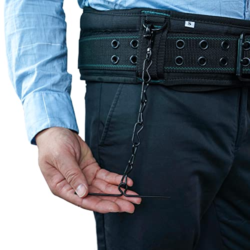MELOTOUGH Tape Thong for Tool Belt Waist Electricians Tape Holder Chain with Keyring and trigger snap hook Black Plating 2 pack - Image 3