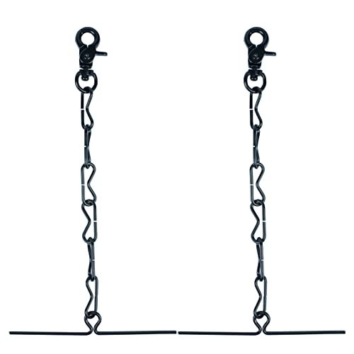 MELOTOUGH Tape Thong for Tool Belt Waist Electricians Tape Holder Chain with Keyring and trigger snap hook Black Plating 2 pack - Image 1