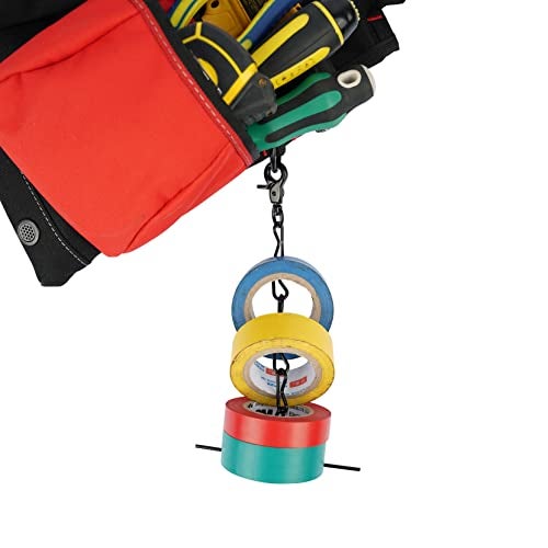 MELOTOUGH Tape Thong for Tool Belt Waist Electricians Tape Holder Chain with Keyring and trigger snap hook Black Plating 2 pack - Image 4