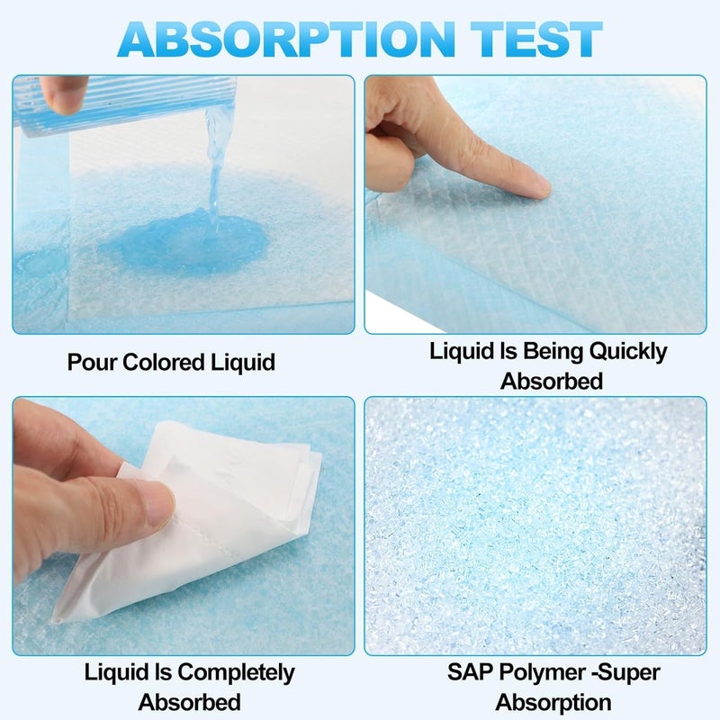 SKY-TOUCH 50 Pieces Baby Disposable Changing Mats,Waterproof Baby Changing Pads, 45x60cm M-Size, Highly Absorbent Leakproof Changing Pad Baby, Ultra soft Diaper Changing Mat Underpads for Baby,Blue - Image 2