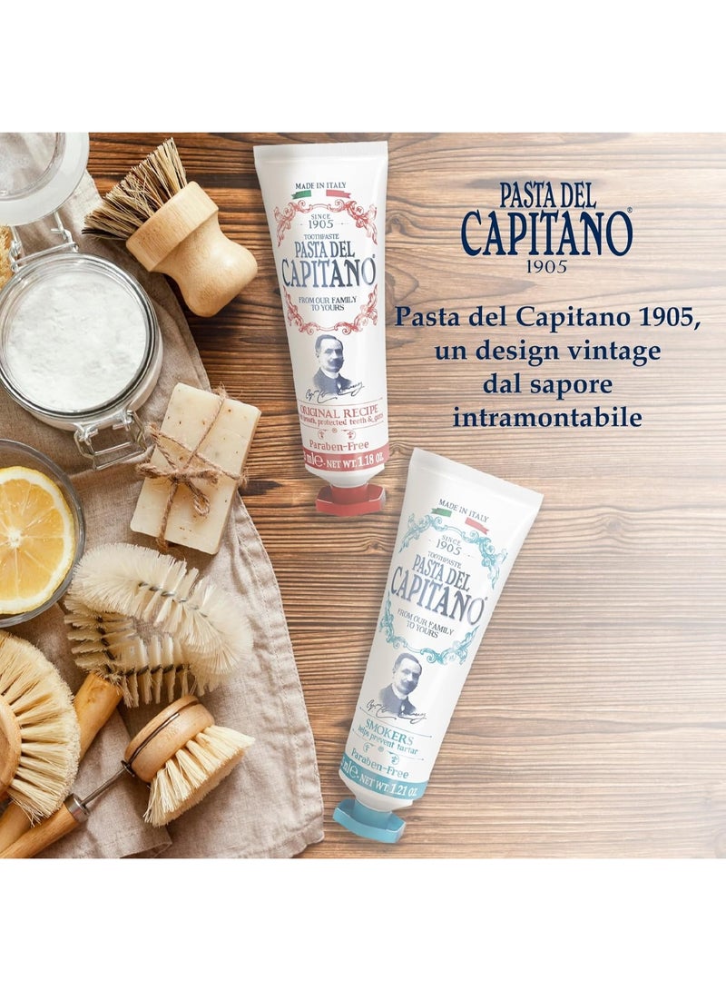 PASTA DEL CAPITANO Smoking Toothpaste, Specially Designed for Smokers, Fights Tartar Formation, Fresh Peppermint Flavour,75 ml. - Image 5