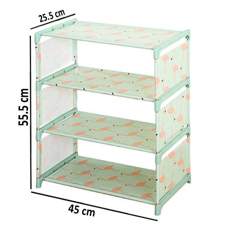 CELLEBII NonWoven Fabric 4Tiers Easy Assembled Shoe Shelf Organizer Closet Rack for Home Sturdy Shelf Storage Organizer Cabinet Multicolour - Image 2