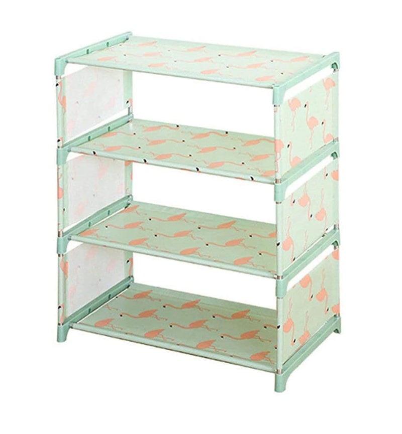 CELLEBII NonWoven Fabric 4Tiers Easy Assembled Shoe Shelf Organizer Closet Rack for Home Sturdy Shelf Storage Organizer Cabinet Multicolour - Image 1