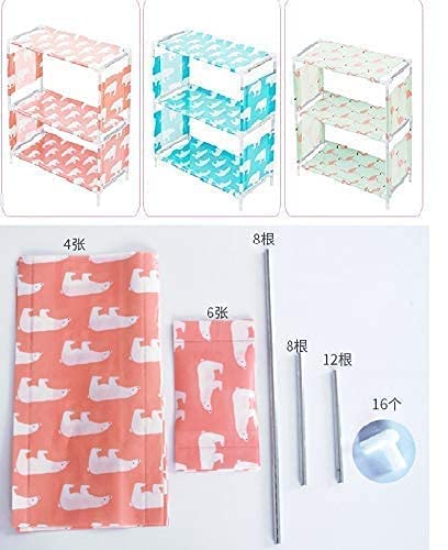 CELLEBII NonWoven Fabric 4Tiers Easy Assembled Shoe Shelf Organizer Closet Rack for Home Sturdy Shelf Storage Organizer Cabinet Multicolour - Image 4