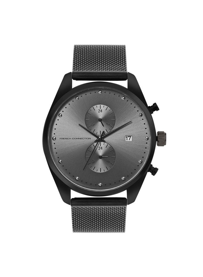 French Connection 44mm Men's Quartz Watch with Gun Dial - Image 1