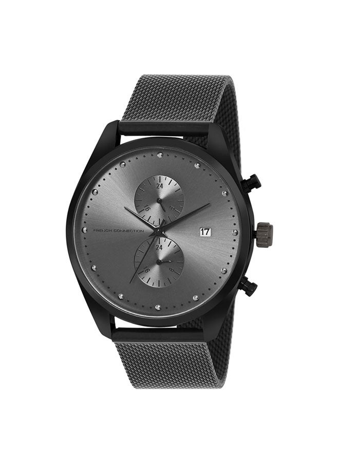 French Connection 44mm Men's Quartz Watch with Gun Dial - Image 2